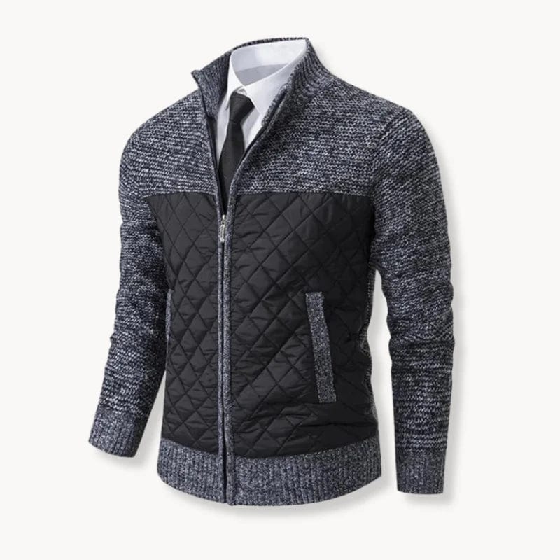 Herren Jacquard Strickpullover mit eleganten Details, ideal für alle Jahreszeiten.