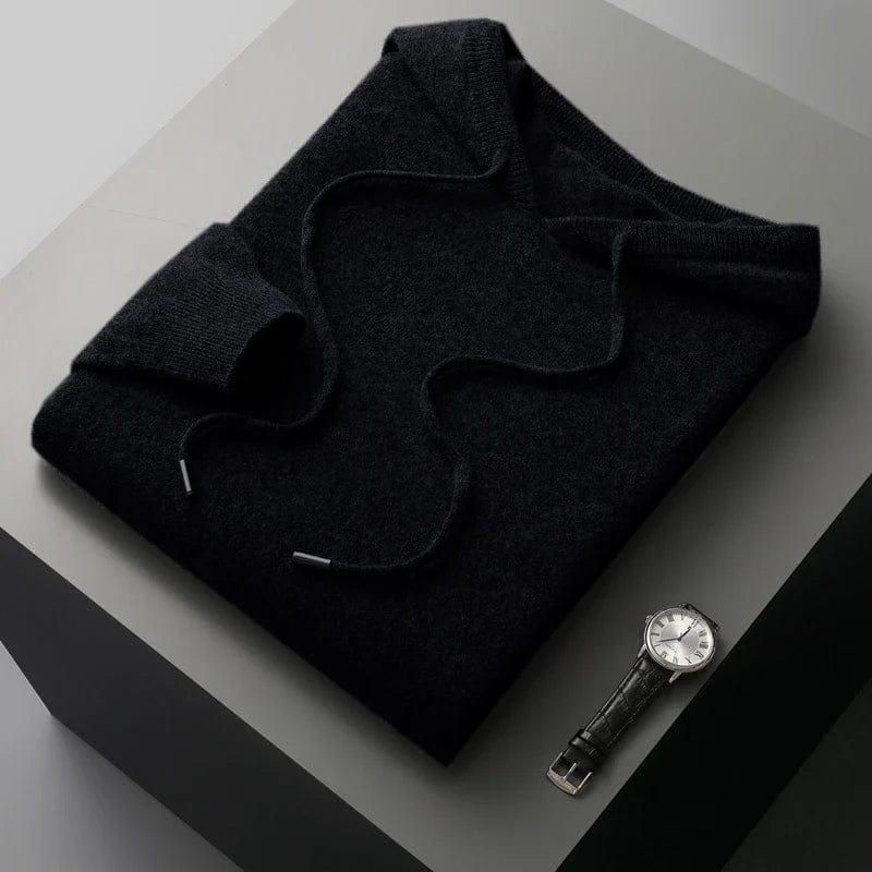 Herren Kapuzenpullover aus Kaschmir, weich, luxuriös, perfekt für Freizeit und Komfort.