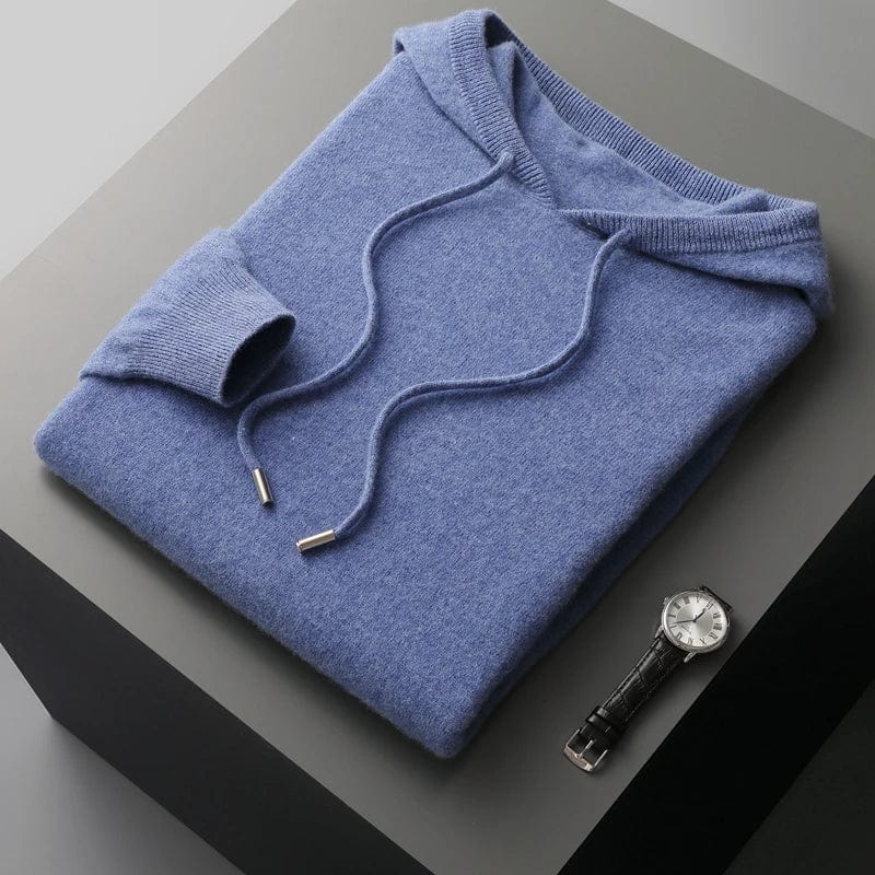 Herren Kapuzenpullover aus Kaschmir, weich, luxuriös, perfekt für Freizeit und Komfort.