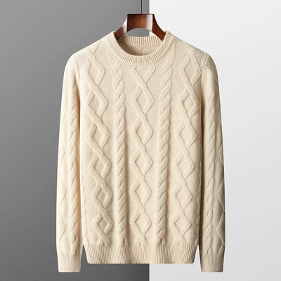 Herren Kaschmirpullover mit Textur, warm, elegant und hochwertig verarbeitet.