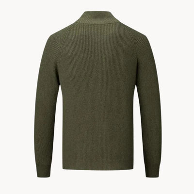 Eleganter Kaschmirpullover für Herren mit Reißverschluss, stilvoll und bequem.