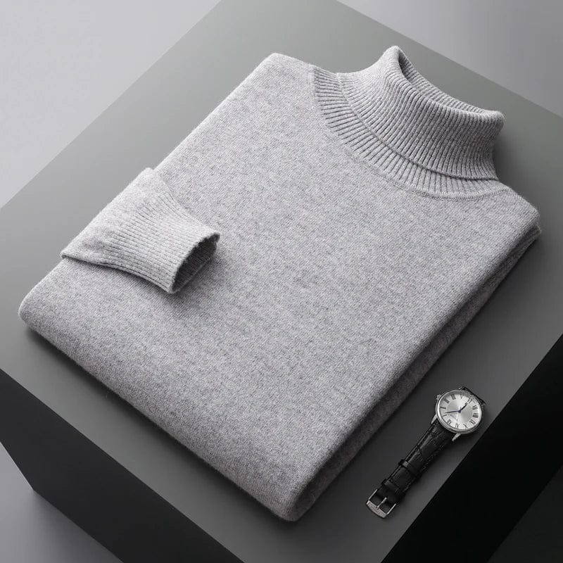 Rollkragenpullover aus 100% Merinowolle, elegant, warm und atmungsaktiv.