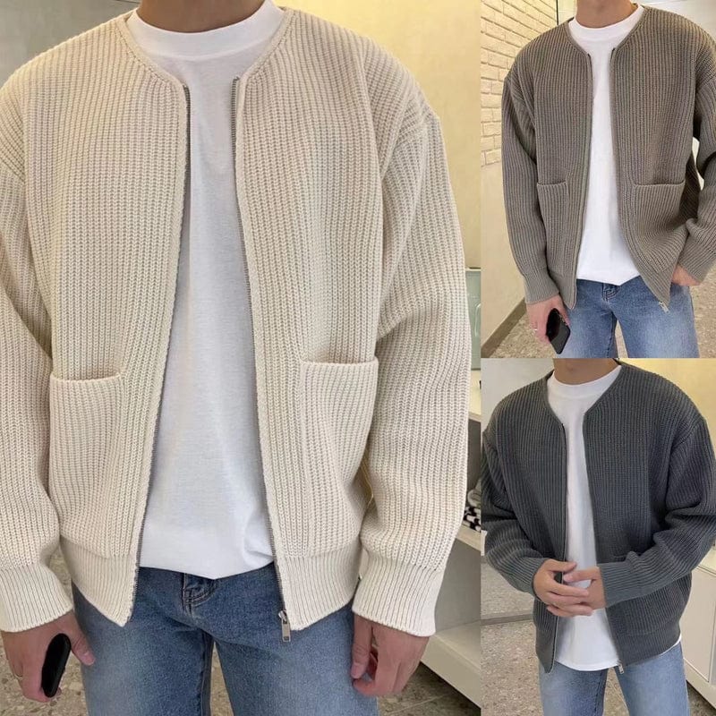 Moderner Strick-Cardigan für Herren aus atmungsaktivem und bequemem Material.