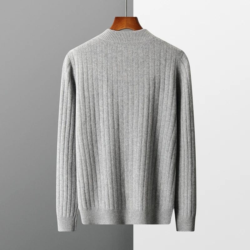 Hochwertiger Langarm-Herrenpullover aus 100% Kaschmir, stilvoll und bequem.