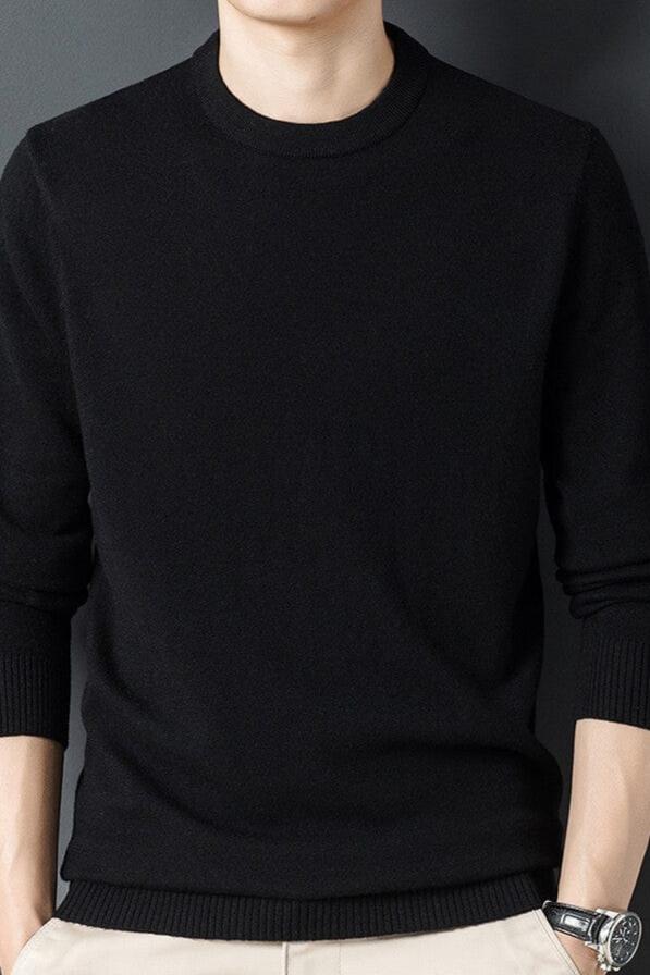 men's-black-cashmere-sweater-with-round-neck-model-exudes-timeless-elegance