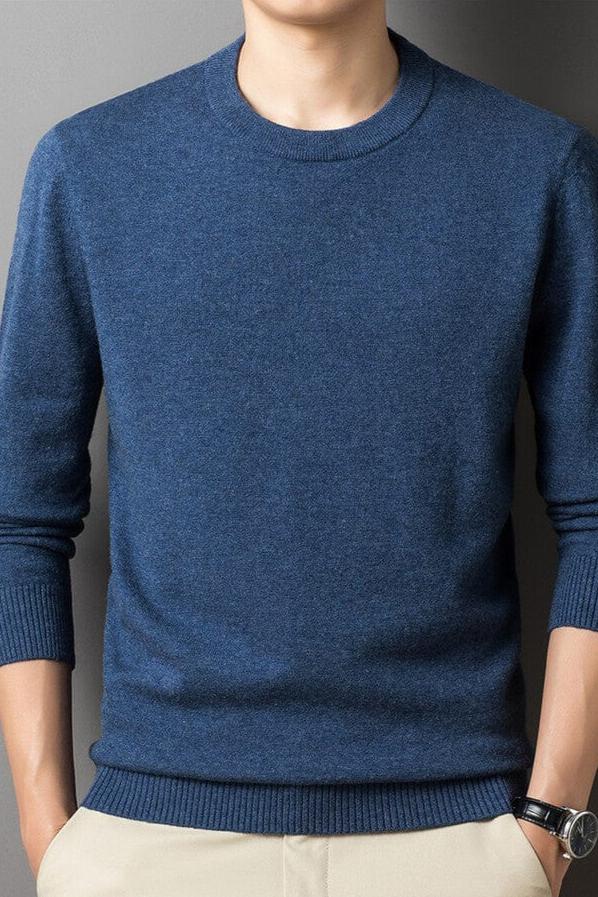 men's-blue-cashmere-sweater-with-round-neck-model-exudes-timeless-elegance