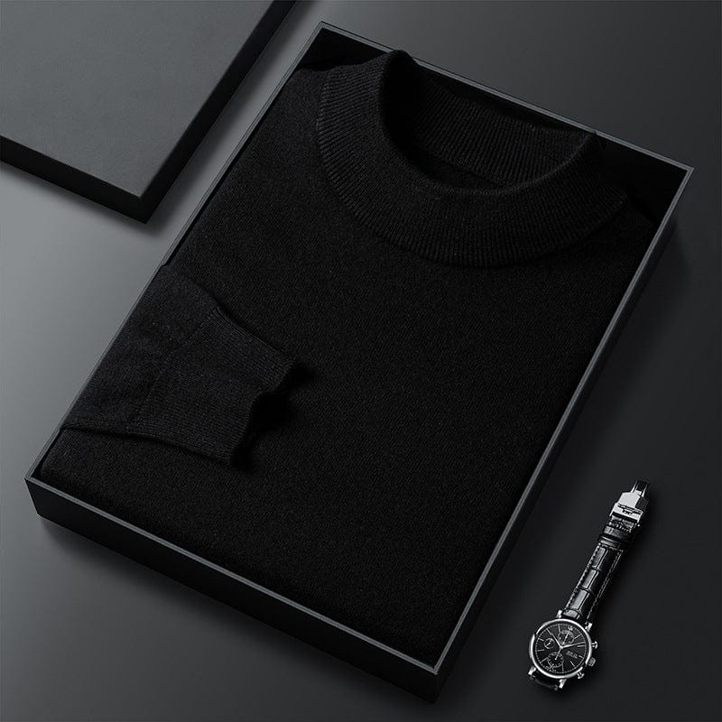 Men's black turtleneck sweater in an elegant and timeless style