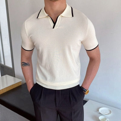 Men's-cream-colored-polo-shirt-with-collar-and-black-details