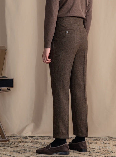 Davinci - Pleated trousers in alpine wool blend