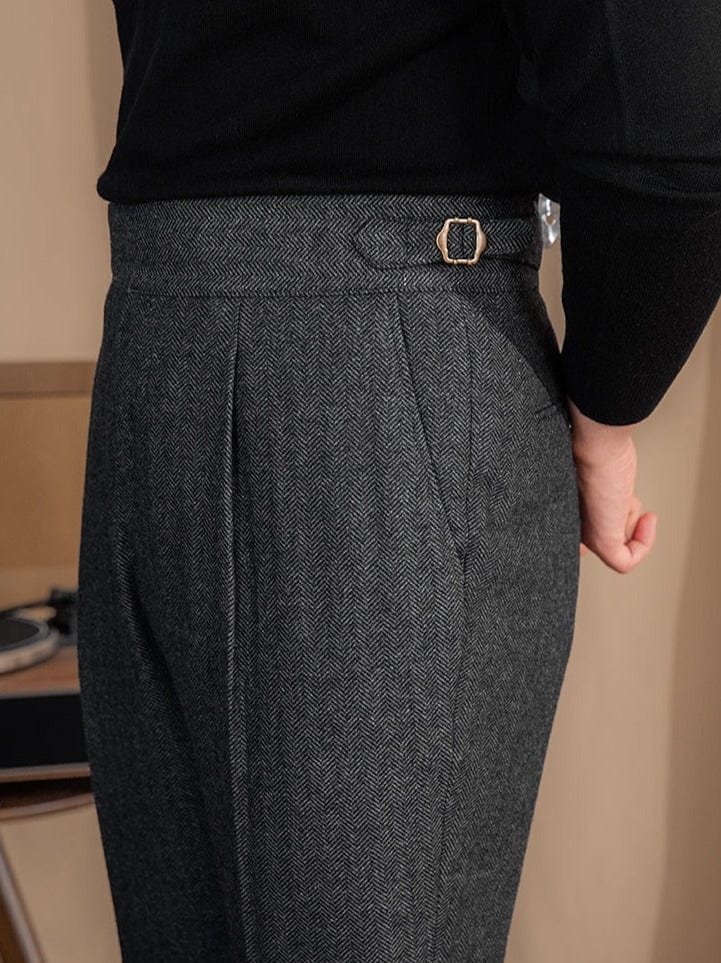 Davinci - Pleated trousers in alpine wool blend