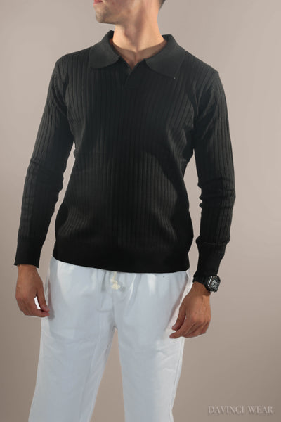 men's-ribbed-cashmere-polo-with-long-sleeves-in-black