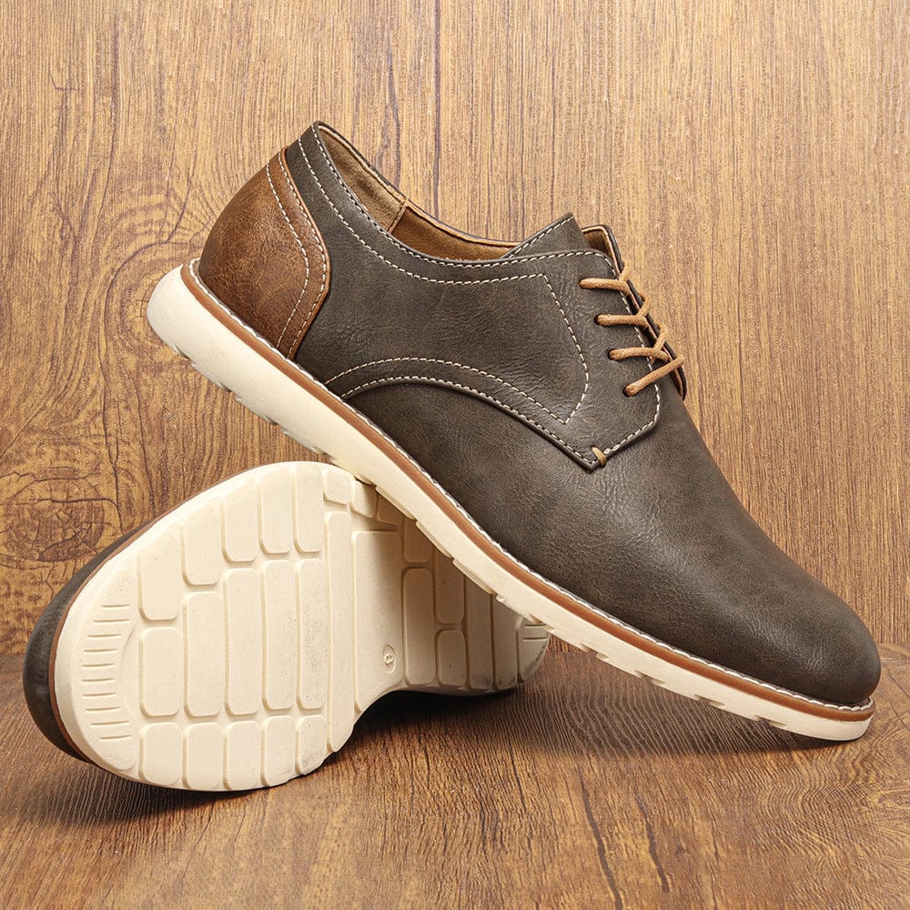 Dark-brown-leather-lace-up-shoes-with-bright-sole-and-contrasting-details-elegant-and-casual-design