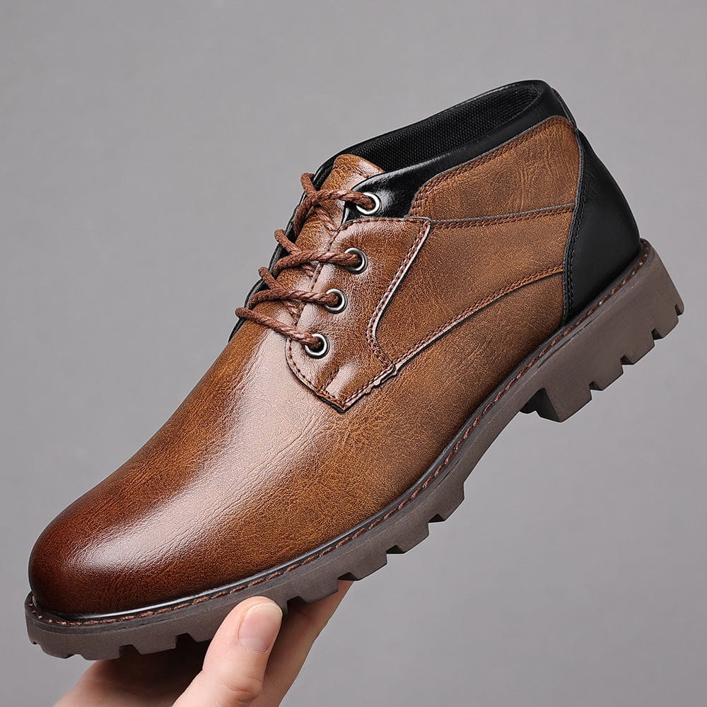 Brown-leather-boots-with-black-details-and-robust-sole-casual-and-durable-design