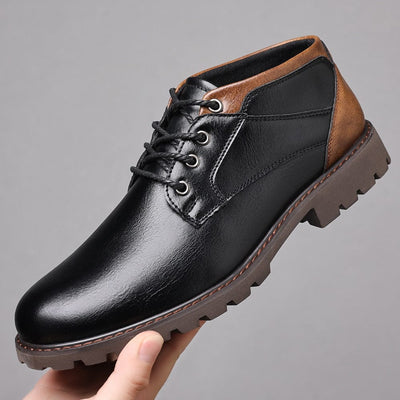 Black-leather-boots-with-black-details-and-rugged-sole-casual-and-durable-design