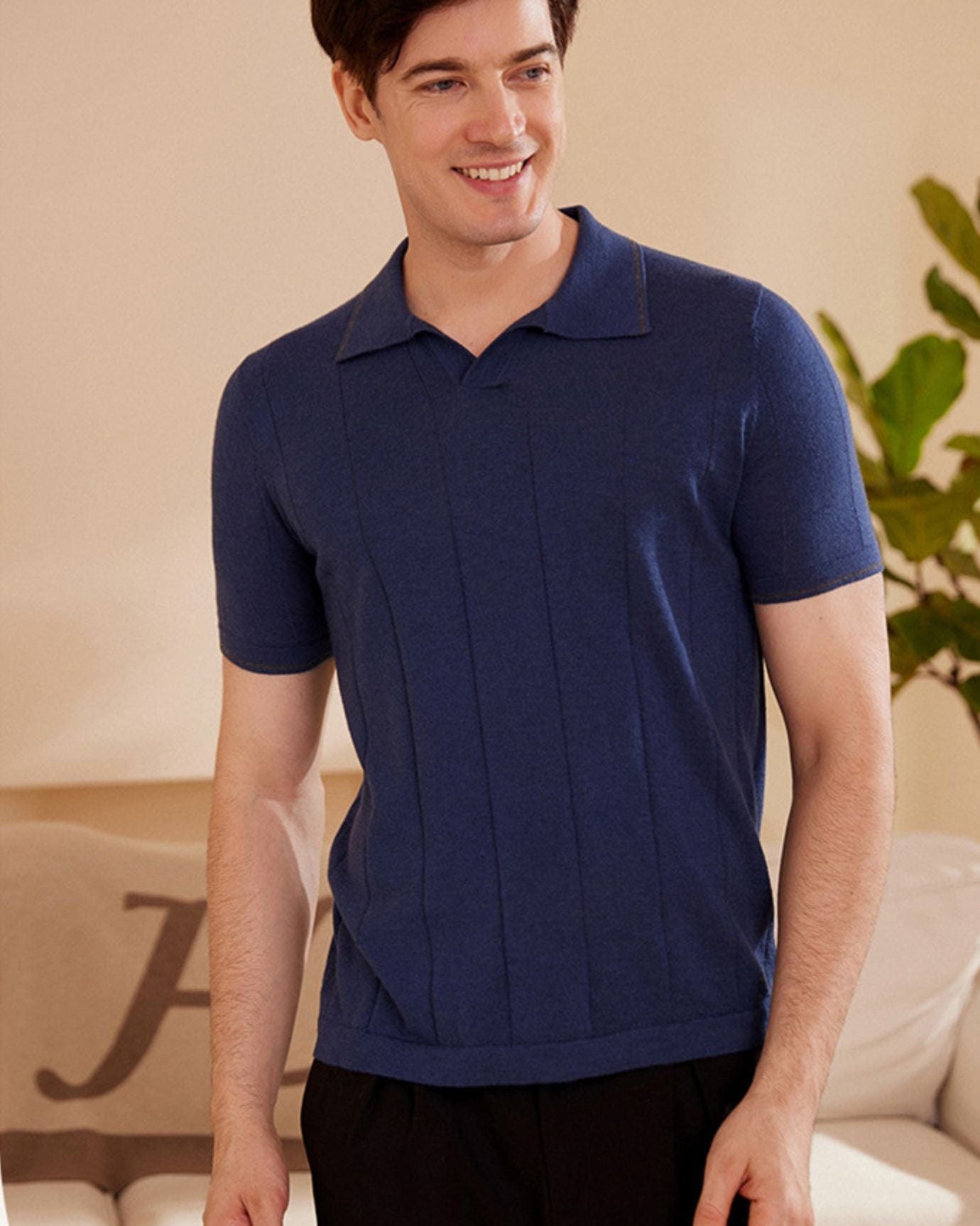 Davinci - Cashmere Polo Blue