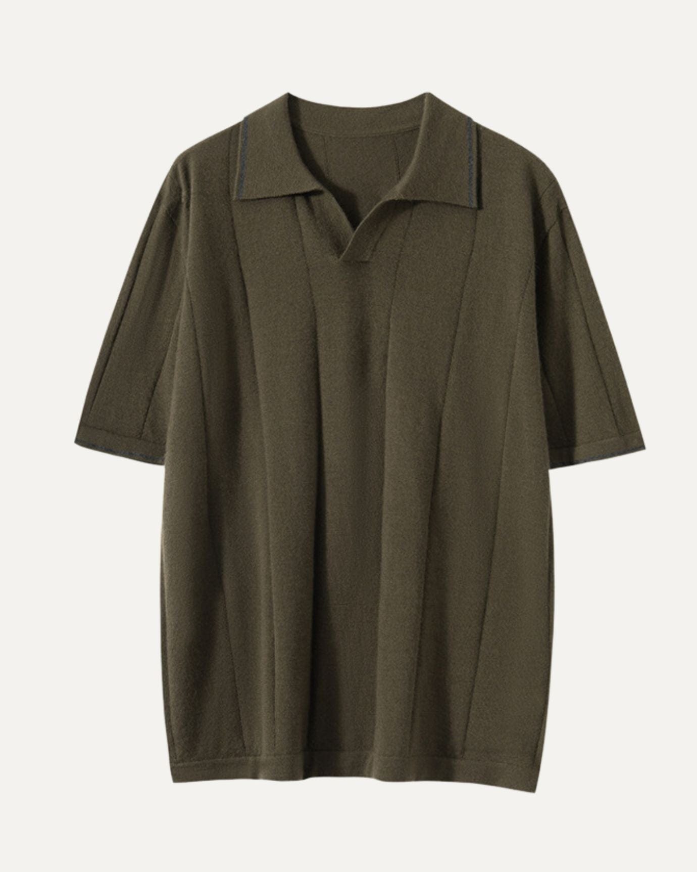 Davinci - Cashmere polo olive green