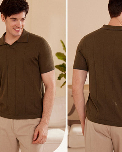 Davinci - Cashmere polo olive green