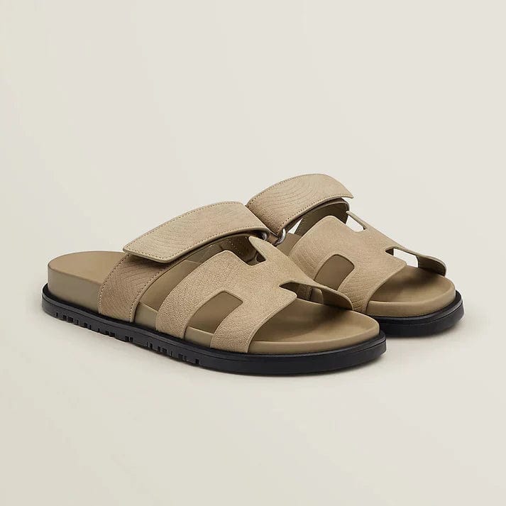 unisex-beige-luxury-leather-sandals-in-sublime-design-double-strap-classic-elegant-emanates