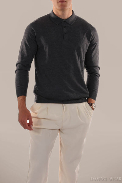 Davinci - Long sleeve polo shirt