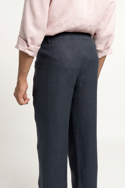 Davinci linen trousers (Stormy Blue)