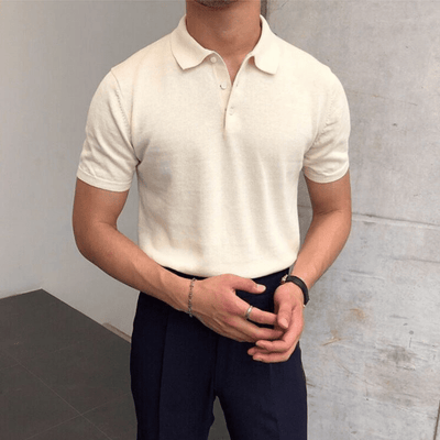 Men's-beige-samba-polo-shirt-simple-elegance-summer-style