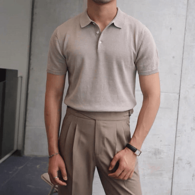 Men's-beige-samba-polo-shirt-vintage-inspired-style-classic-fit