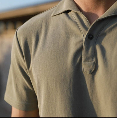 Men's-sorrento-polo-shirt-in-olive-green-with-lightweight-fabric-for-summer