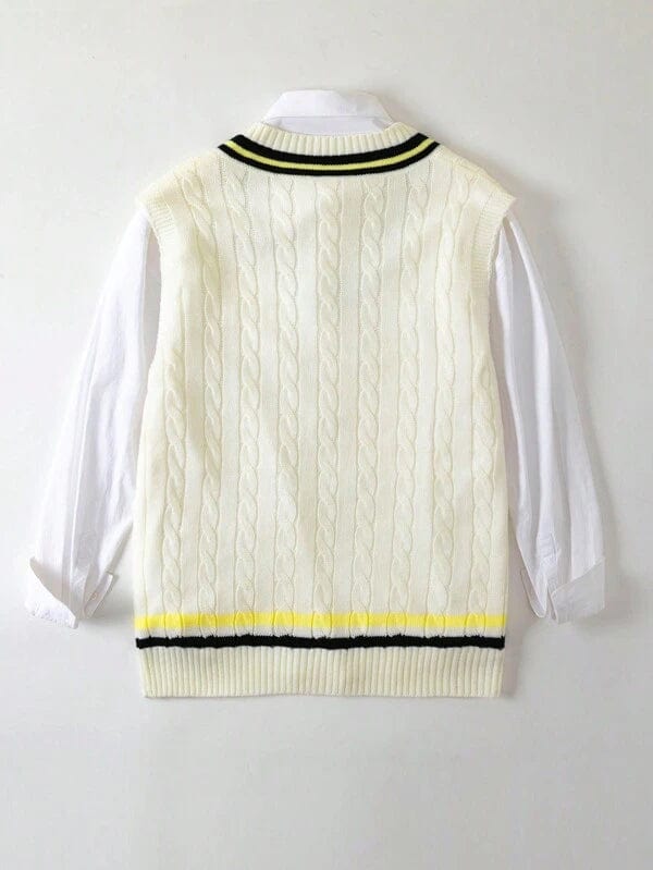 Men's-white-V-sweater-with-black-accents-vintage-style-elegant-combination