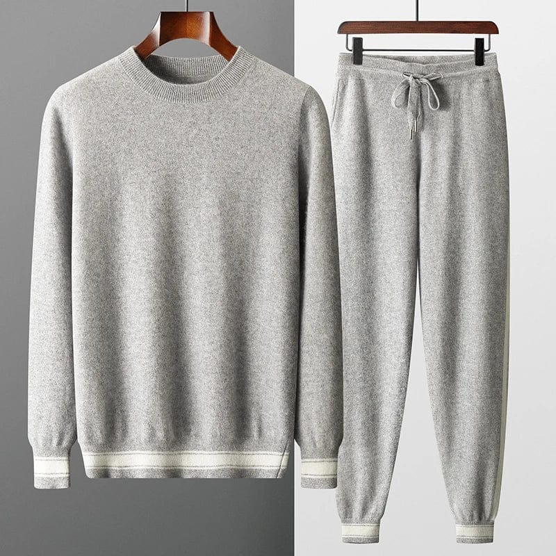 men's-grey-cashmere-set-with-round-neck-and-drawstring-lounge-pants