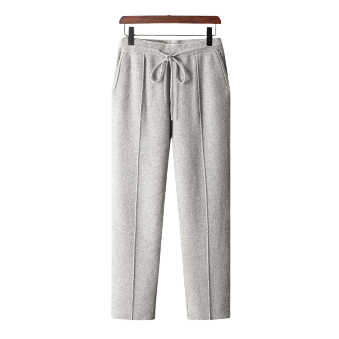 Men's light gray sweatpants-with-drawstring-and-classic-design