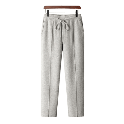 Men's light gray sweatpants-with-drawstring-and-classic-design