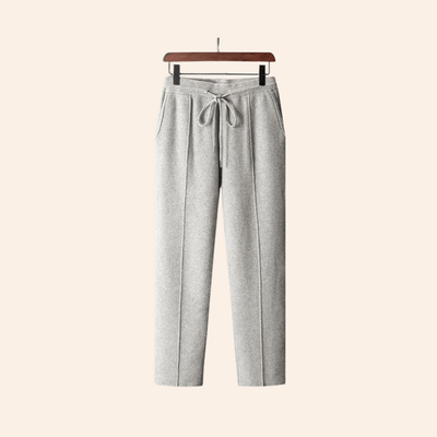 Men's light gray sweatpants-with-drawstring-and-classic-design