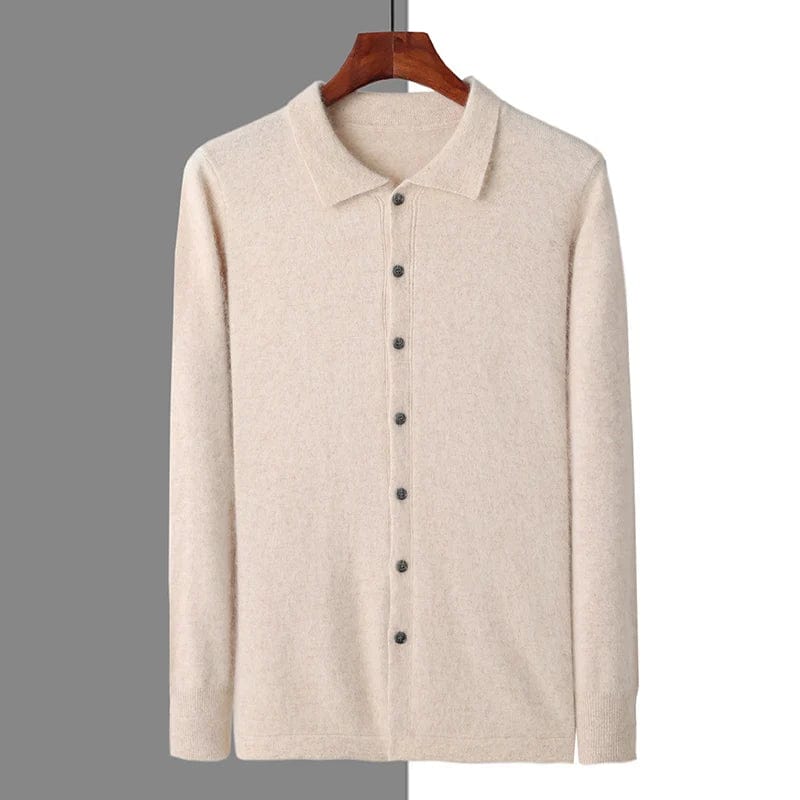 men's-beige-knit-jacket-with-button-front-and-classical-collar