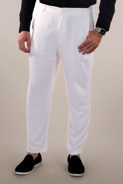 Davinci - Linen trousers white 100% linen - 02