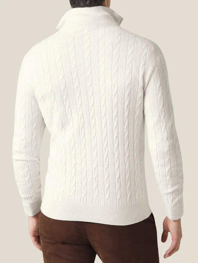 pull-over-homme-blanc-en-corde-avec-demi-zip-design-élégant-et-silhouette-classique-pour-un-style-élevé