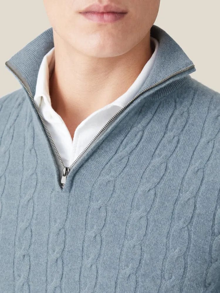 homme-gris-dolomite-pull-câblé-semi-zip-design-élégant-et-silhouette-classique-pour-un-style-élevé