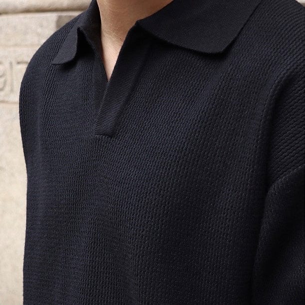 pull-over-homme-col-polo-coupe-décontractée-maille-douce-élégance-classique