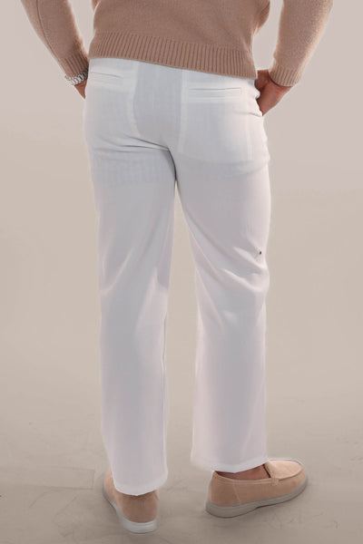 homme-pantalon-blanc-de-lin-coupe-droite-élastique-taille-classique-vêtements-d'été