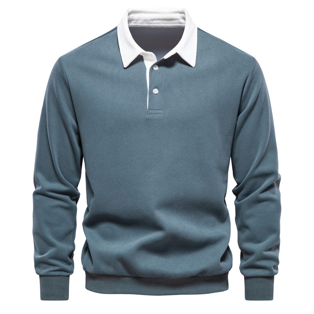 polo de luxe pour homme avec col classique et manches longues élégantes