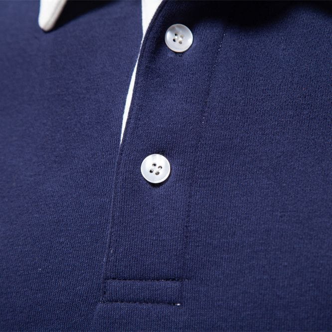 polo de luxe pour homme avec col classique et manches longues élégantes