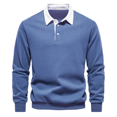 polo de luxe pour homme avec col classique et manches longues élégantes