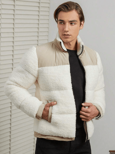 veste bouffante pour hommes avec col droit et design structuré, style intemporel, pour les jours froids