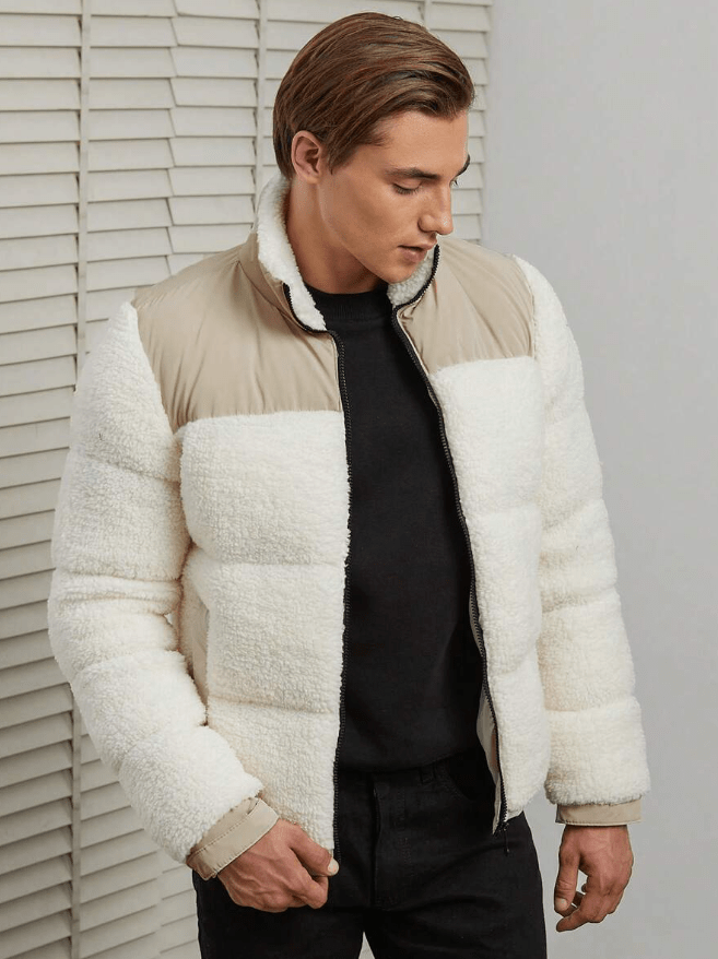 veste bouffante pour hommes avec col droit et design structuré, style intemporel, pour les jours froids