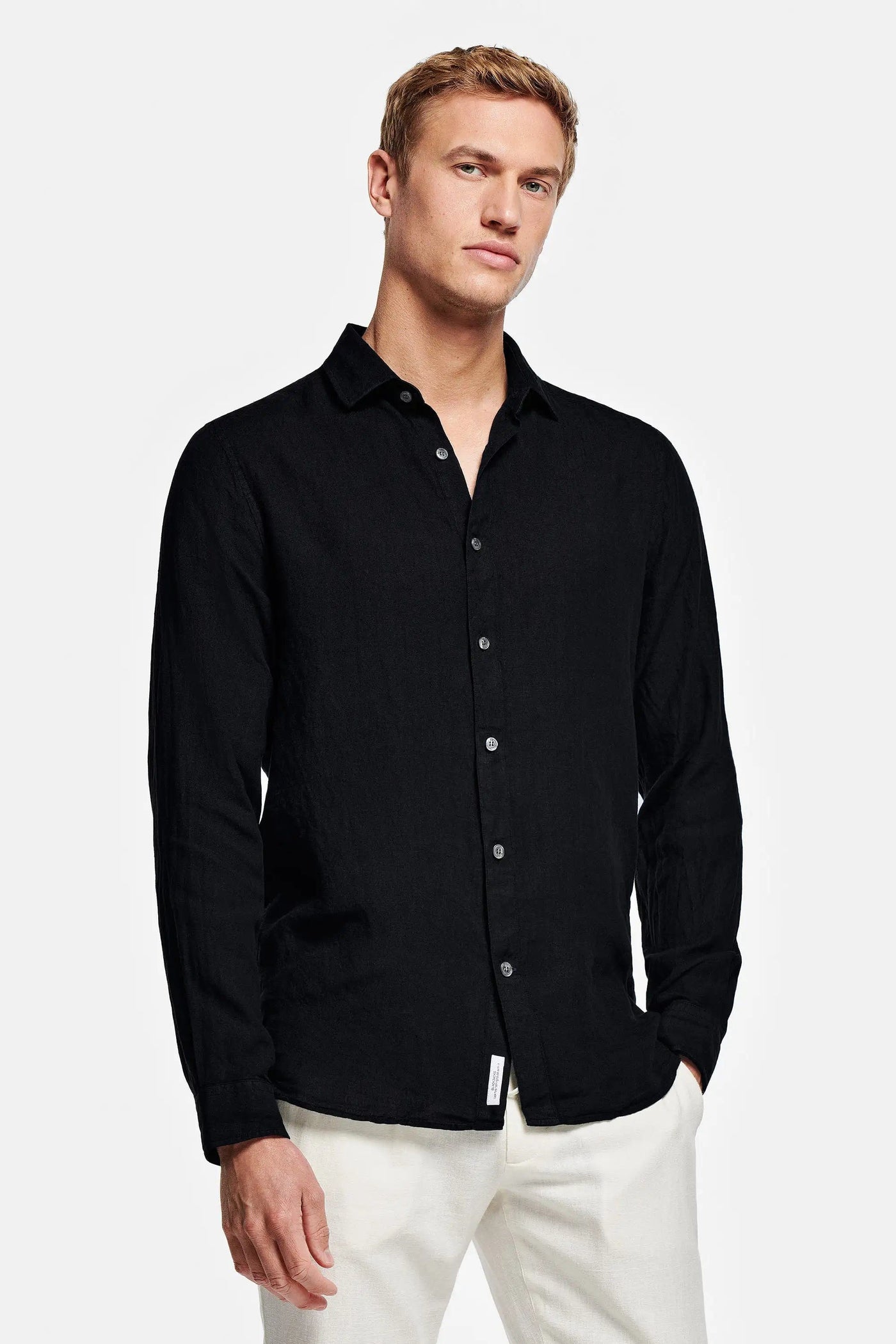 chemise en lin à manches longues pour homme, avec boutonnage, design intemporel et élégant, pour les occasions formelles