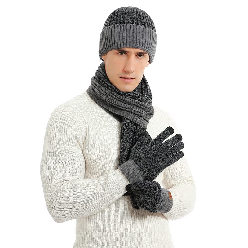 casquette-homme-gants-et-écharpe-set-design-classique-tricoté