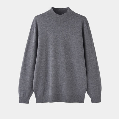 Pull à col roulé gris pour homme-élégant-vintage-vieux-argent-inspiré-de-la-conception-minimaliste