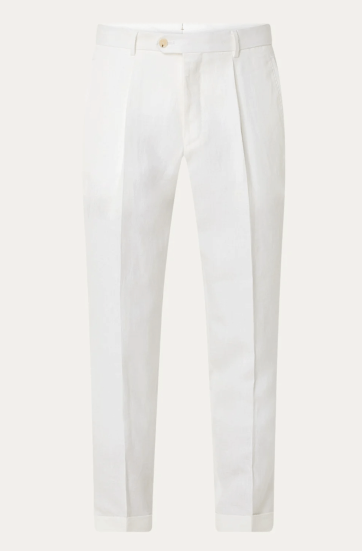 Pantalon de costume blanc à taille haute-design élégant