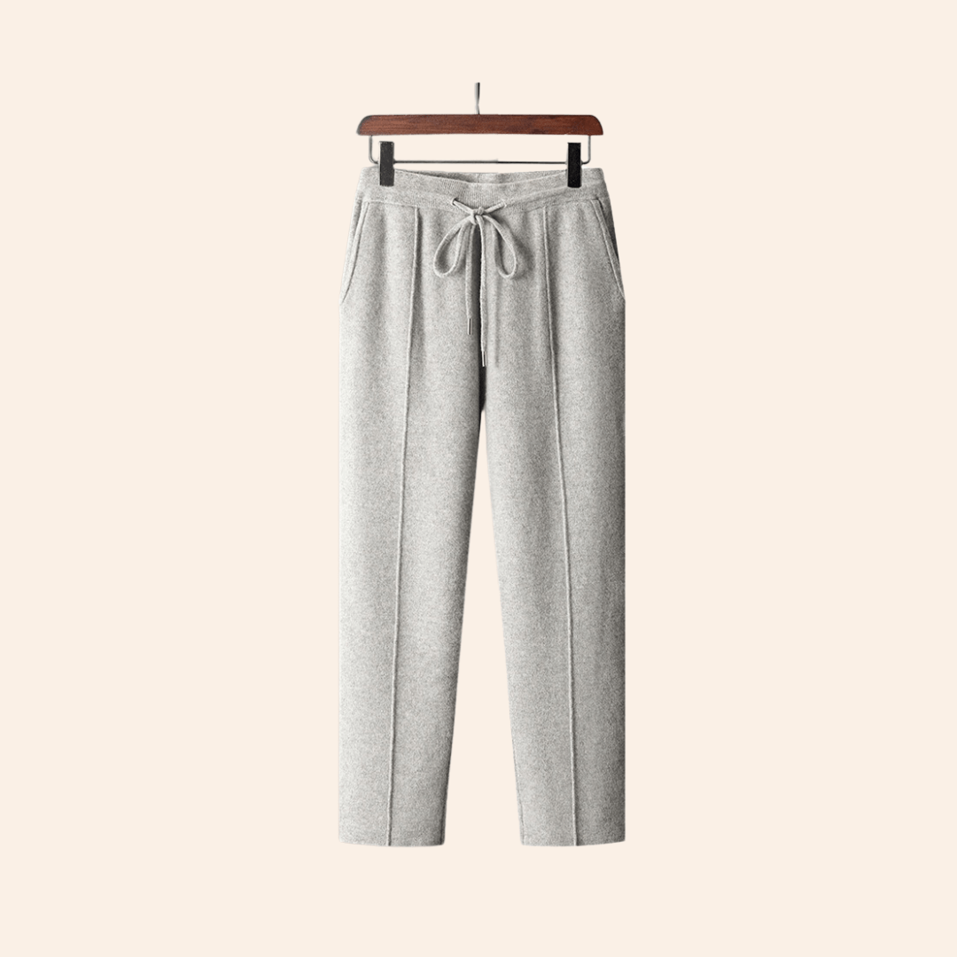 Pantalon de jogging gris clair pour hommes avec cordon de serrage et design classique