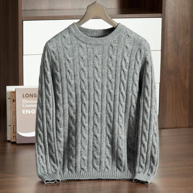 pull-over-homme-torsadé-gris-design-classique-mélange-de-laine