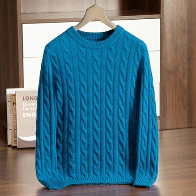 heren-pullover-met-gebreid-patroon-in-blauw-classic-design-van-wol-mix